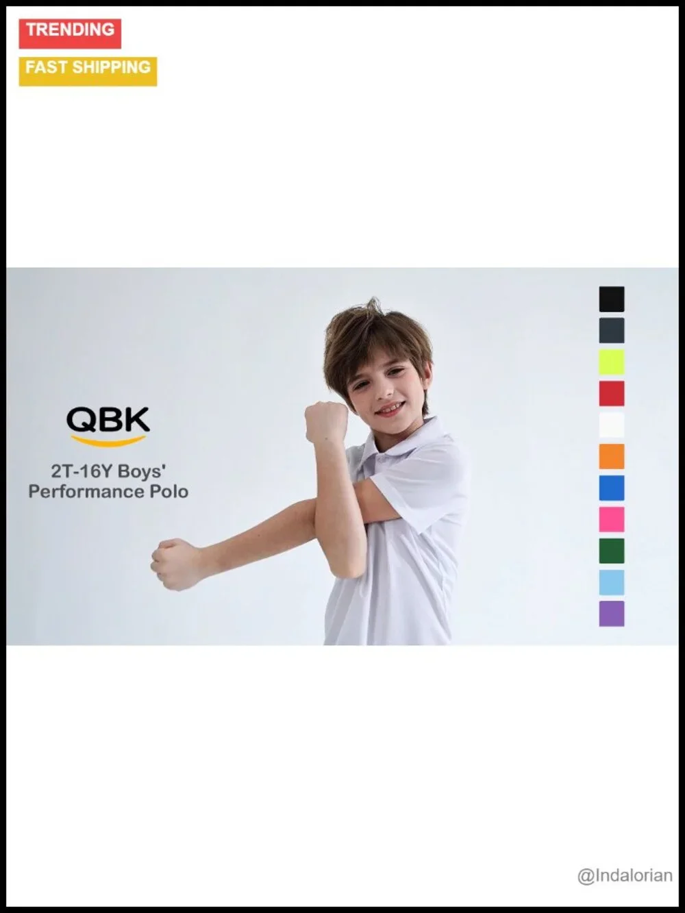 Boys School Uniform Performance Neon Short Sleeve Collared Golf Polo Shirt